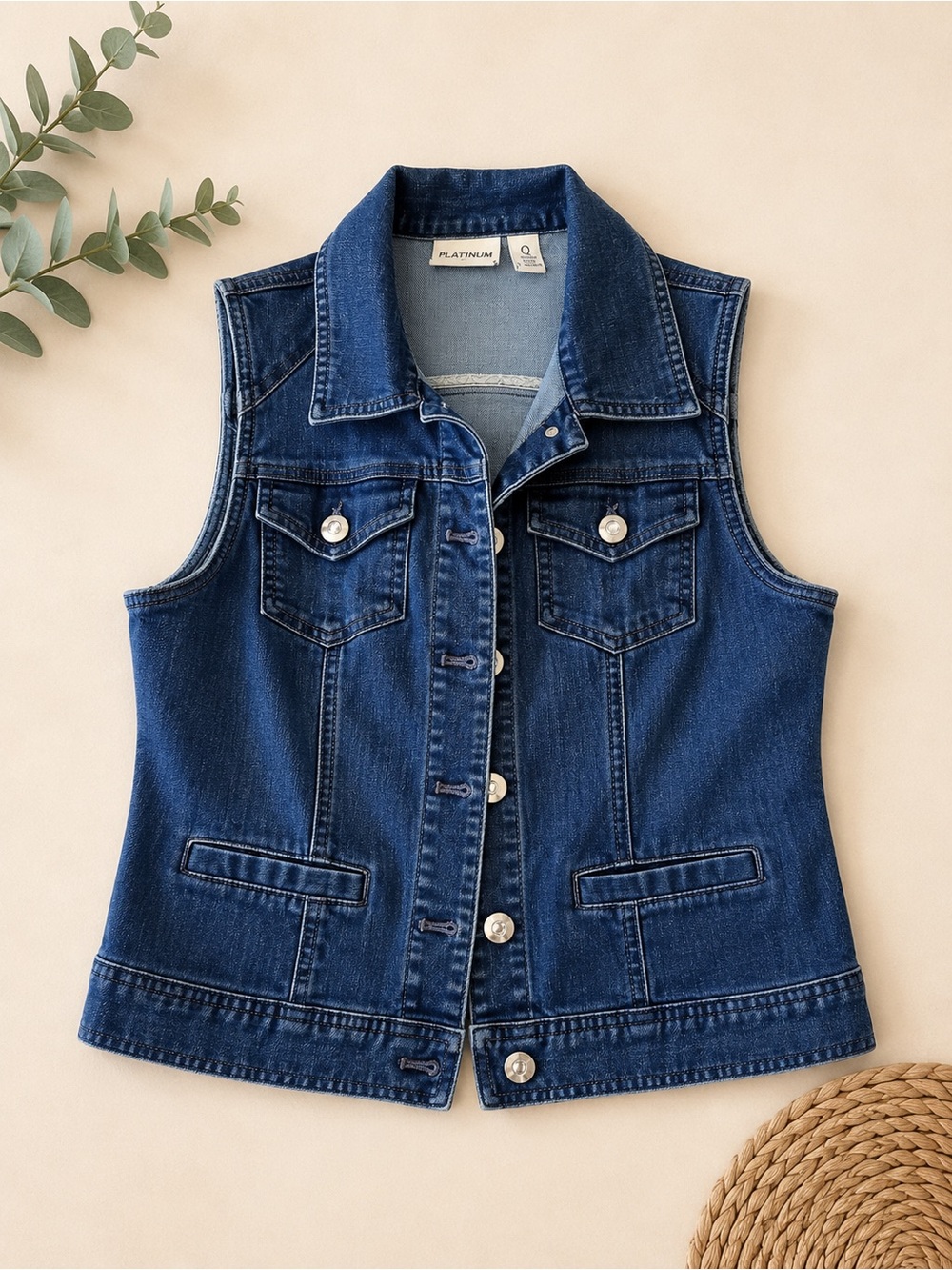 Chico's Indigo Denim Sleeveless Vest